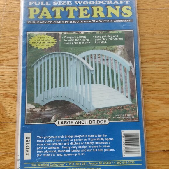 Vintage Large Arch Bridge Woodworking Pattern Building Plans Winfield Collection - Picture 8 of 8